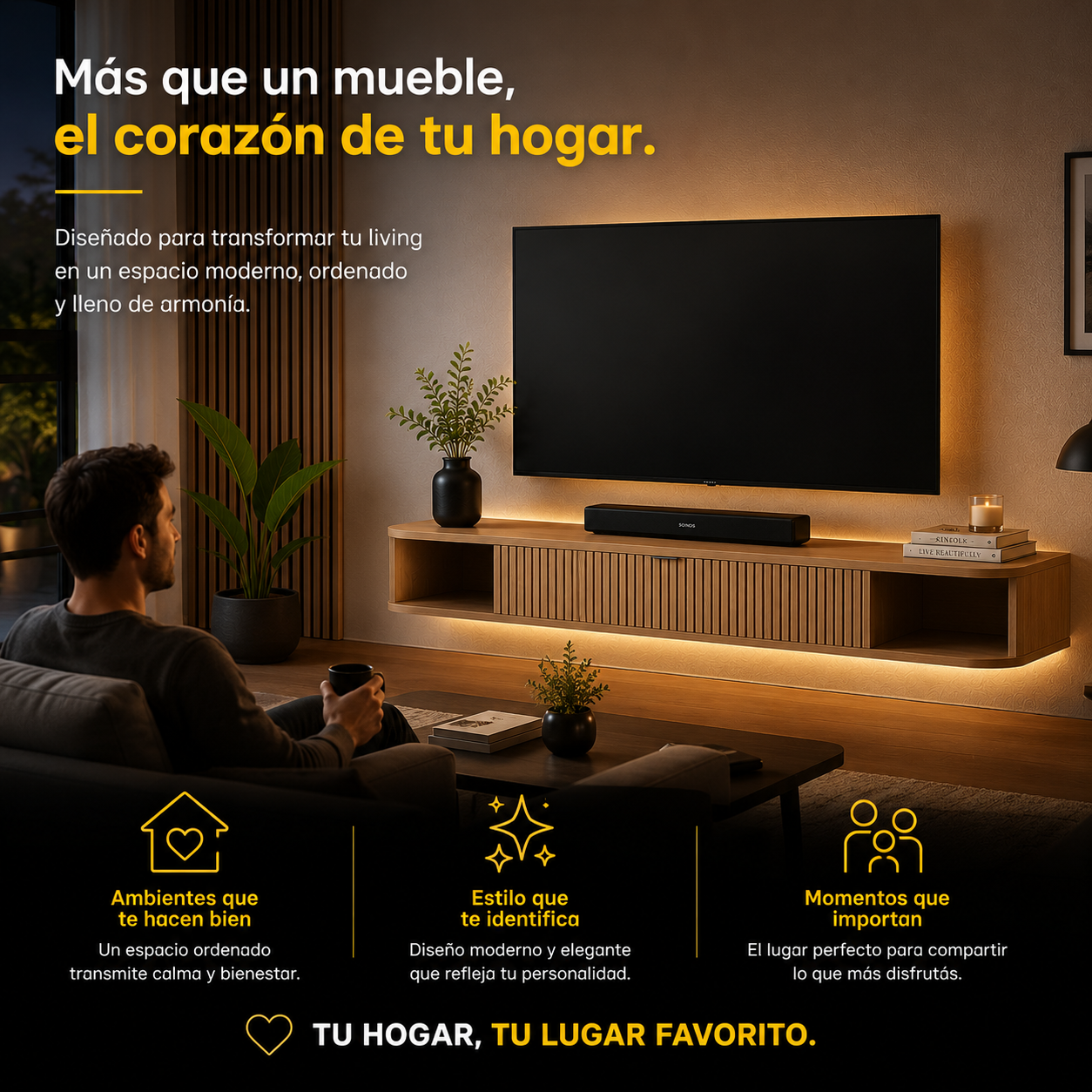 Rack instalado en living